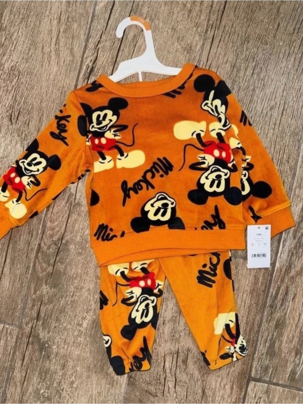 Orange Kids Pajama Set with Playful Character Motif - Unbranded